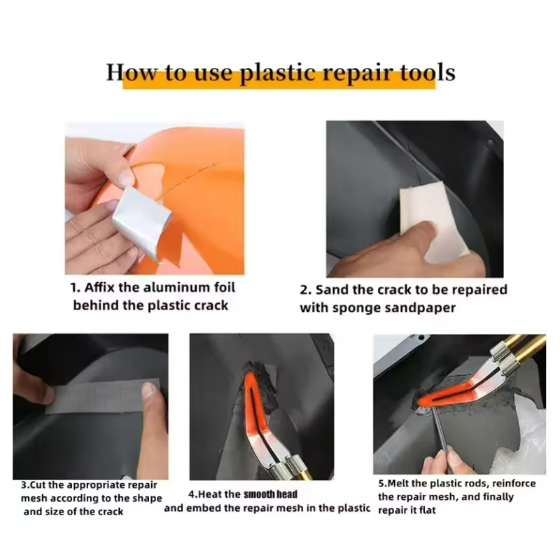 Upgraded 2 in 1 Plastic Welding Kit Hot Stapler Soldering Gun 6/4 Types Staples for Car Bumper Repair 200W Welder Machine Repair