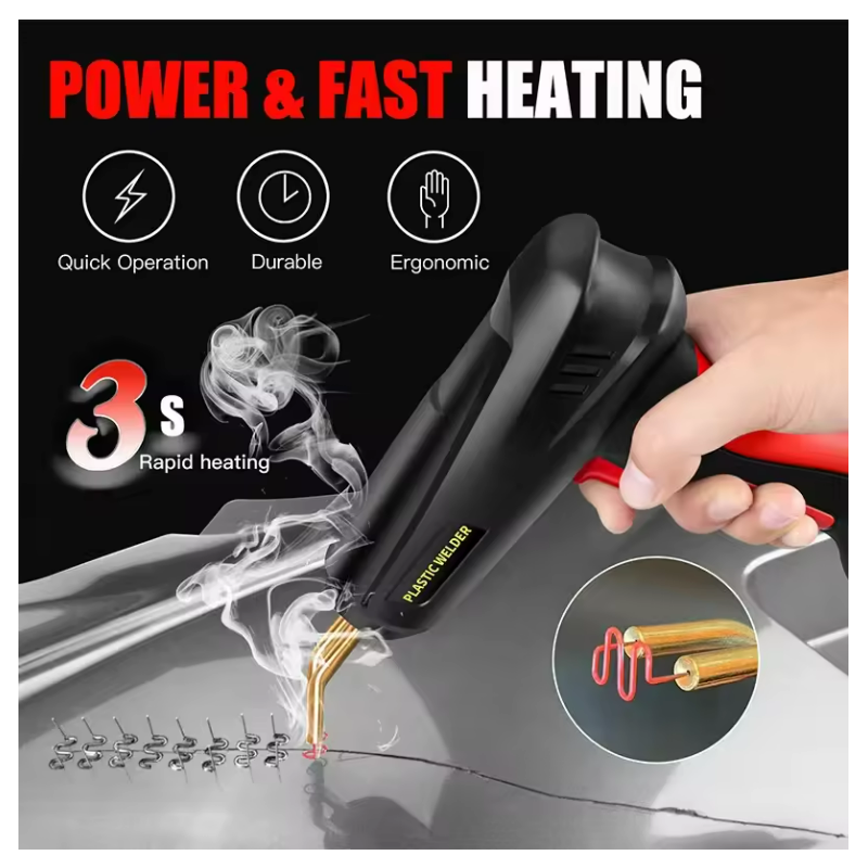 Upgraded 2 in 1 Plastic Welding Kit Hot Stapler Soldering Gun 6/4 Types Staples for Car Bumper Repair 200W Welder Machine Repair