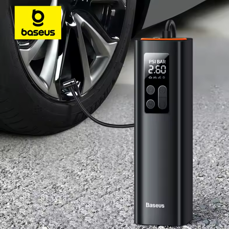 Baseus Mini Car Air Compressor 12V 150PSI Portable Car Tire Inflator Smart Digital Inflatable Pump For Car Bicycle Boat Air Pump
