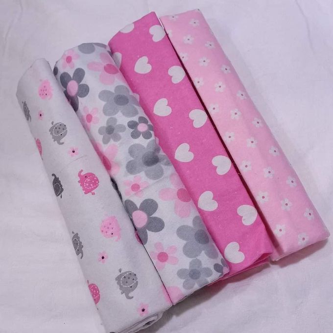 Baby Flannel Receiving Blanket Set, Pack Of 4 - Assorted