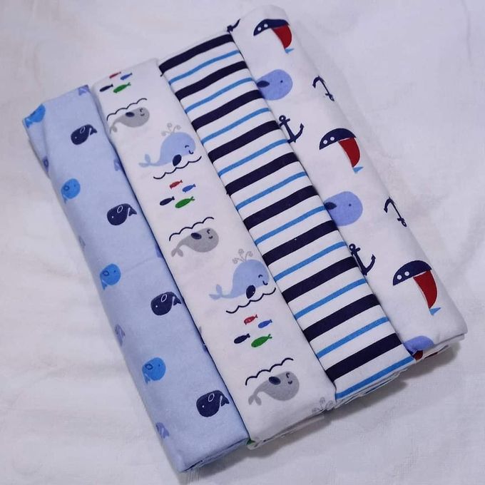 Baby Flannel Receiving Blanket Set, Pack Of 4 - Assorted