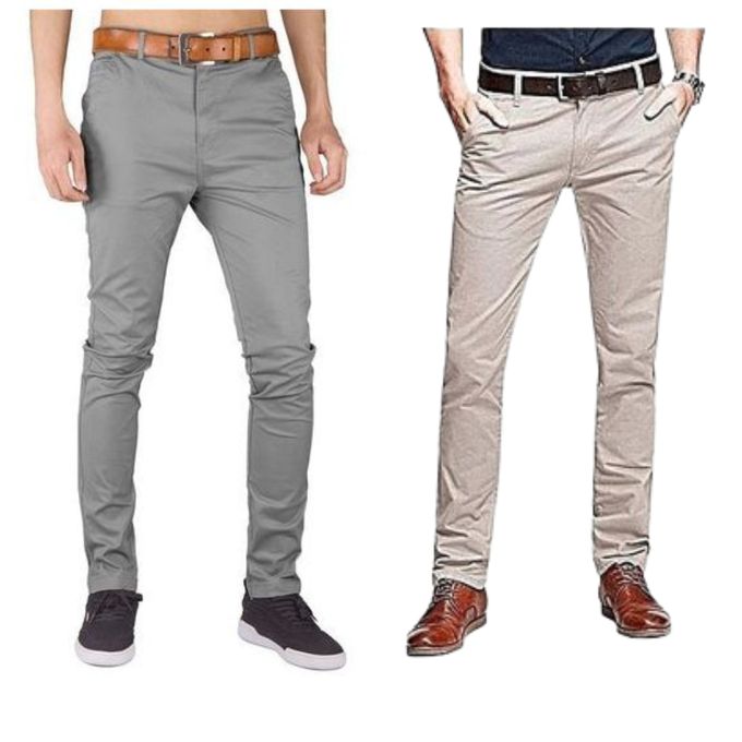 5 Pack soft Khakis - Beige, Navy Blue, Green, Chocolate & Maroon