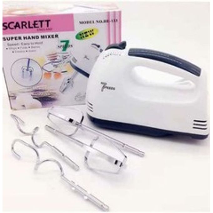 Scarlet hand mixer Which allows you to whisk, whip, mix andblend dough, egDough mixer, Food mixer, Egg whiskgs, butter, salad dressings,cake and cream efficiently and easily2【Food Grades Attachments】
