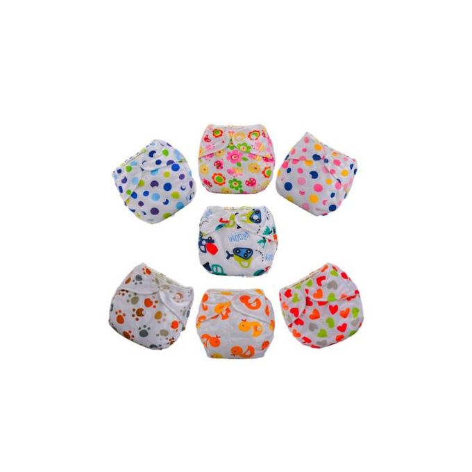 Washable Reusable Adjustable Baby Diaper Printed Unisex Cloth Diapers Infant Nappy Soft Covers With 3 in1 Inserts.