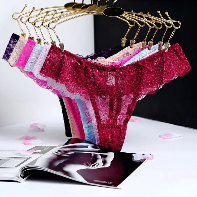 HIGH QUALITY CLEARANCE OFFER 3PCs Sexiest Stappy Lace Thong Panties Women Underwear(36-42inches)