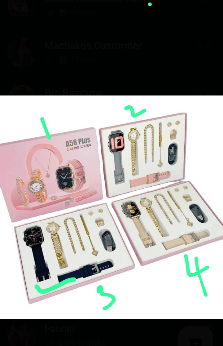 7 IN 1 Smart Watch A58 Plus - Big screen Women's Watch Heart Rate Monitor Luxury Bracelet with Diamond Sport Smartwatch  +FREE GIFT