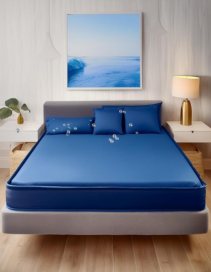 Vitafoam 100% Waterproof Ultra Soft Cotton Mattress Protector Queen Size 78x60 Inches | Breathable Hypoallergenic Fitted Queen Size Bed Protector Cover