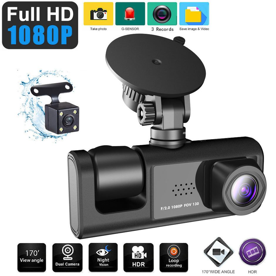 3 Lens Camera Car DVR Dash Cam HD 1080P Dashcam Video Recorder Car Black Box