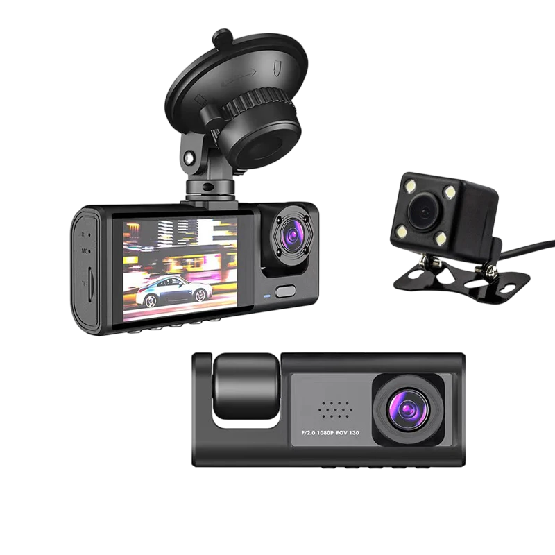3 Lens Camera Car DVR Dash Cam HD 1080P Dashcam Video Recorder Car Black Box