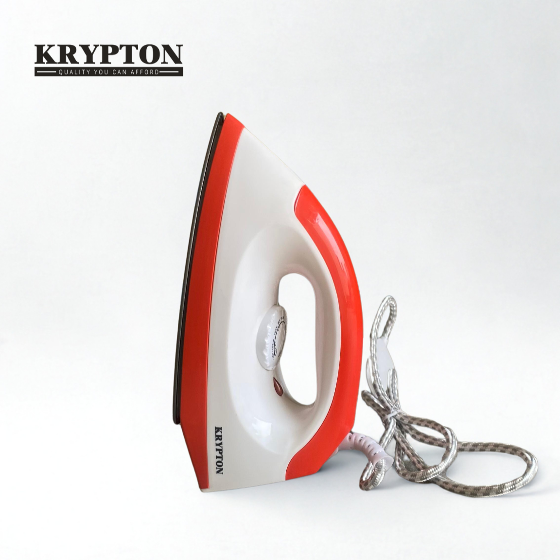 KRYPTON KNDI6001 Dry Iron Box is compact and energy efficent with power rated at 1200w. It has a beautiful design and pattern in red & white colors. Comes with non-stick coating to be easy on clothes