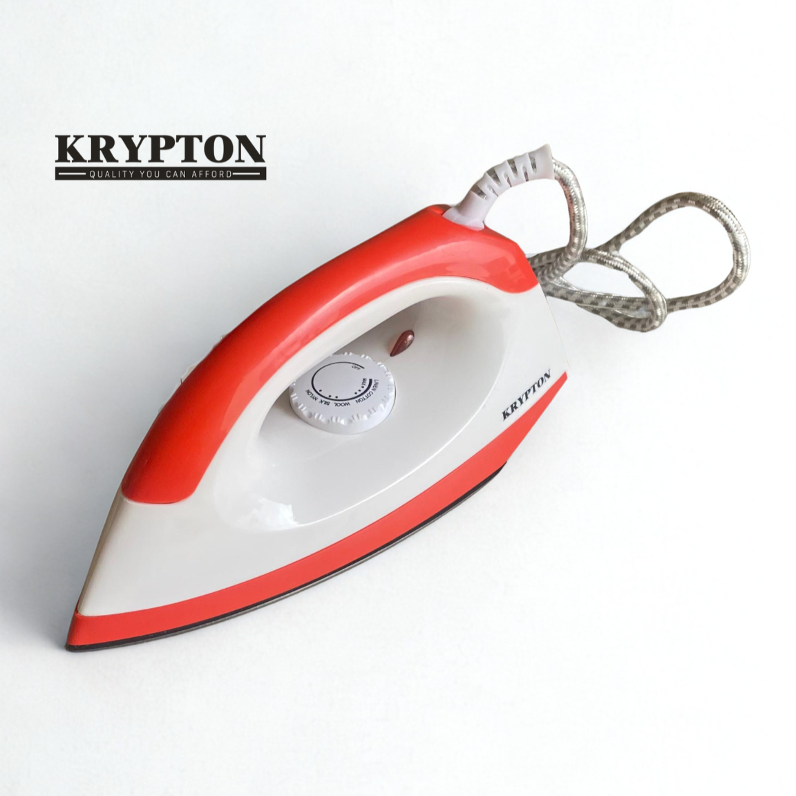 KRYPTON KNDI6001 Dry Iron Box is compact and energy efficent with power rated at 1200w. It has a beautiful design and pattern in red & white colors. Comes with non-stick coating to be easy on clothes