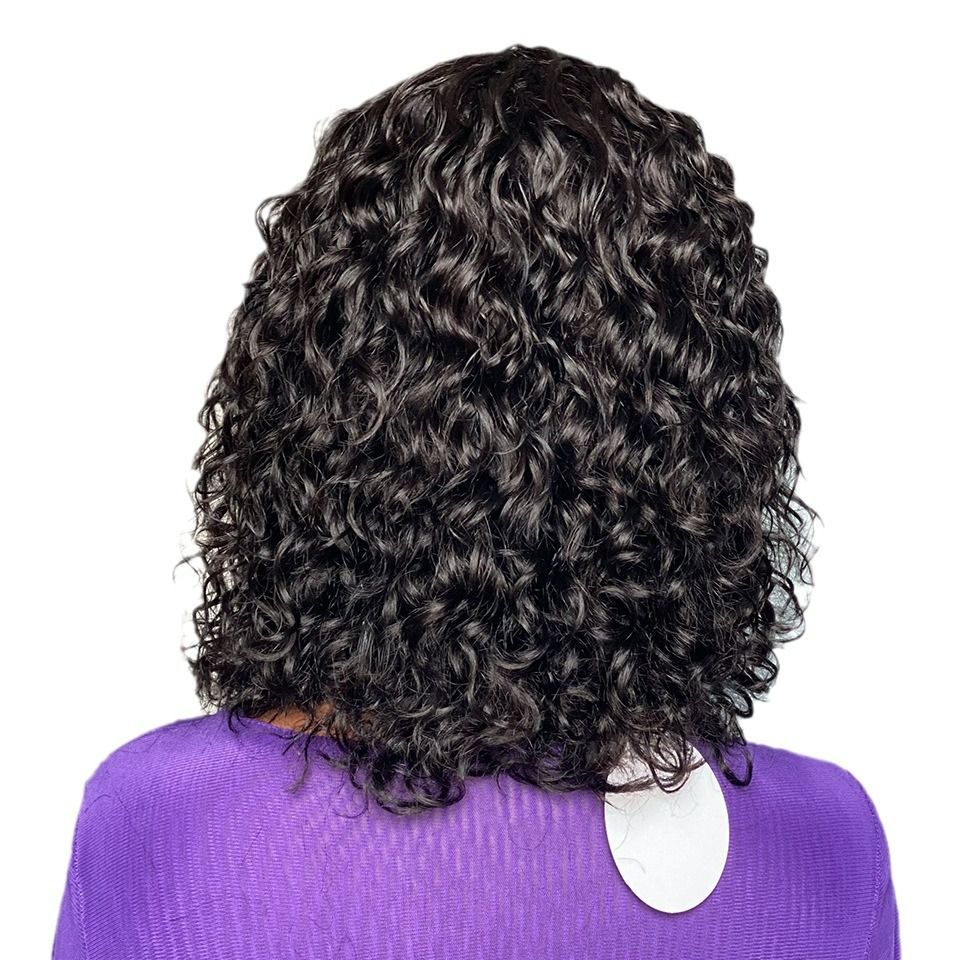 Water Wave Fringe Human Hair Wigs with Bangs