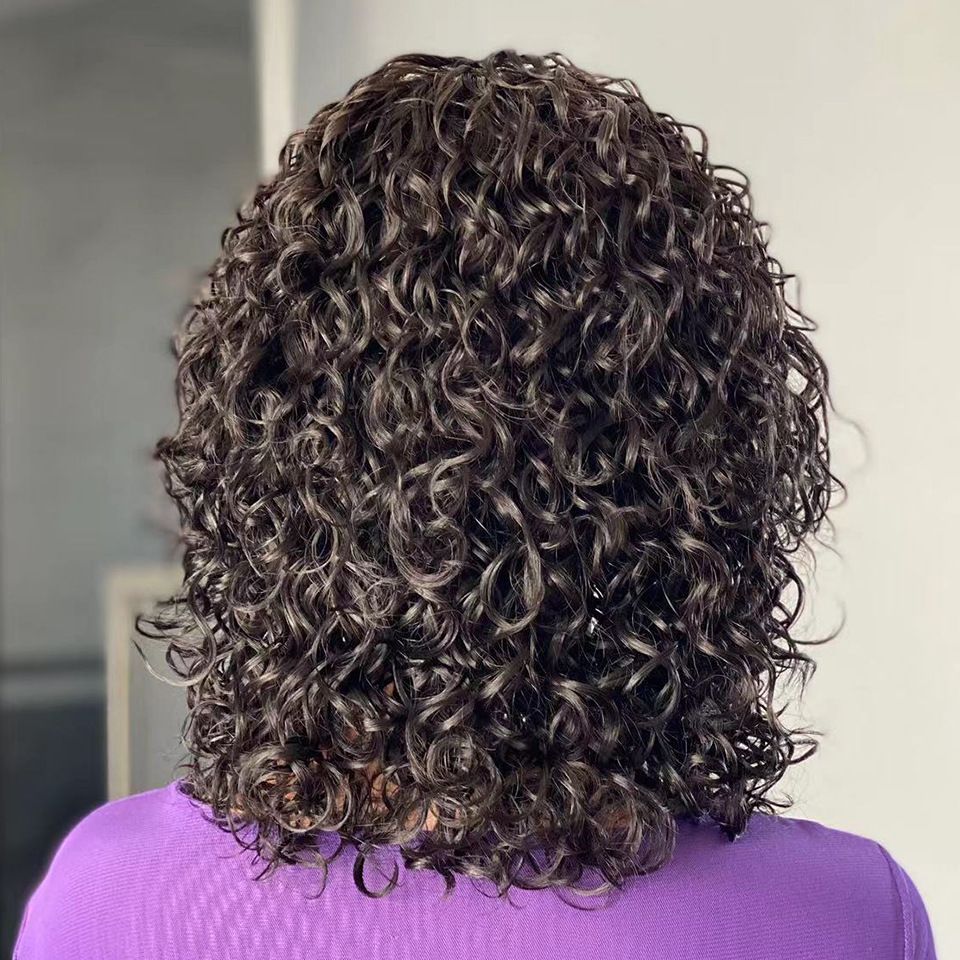 Water Wave Fringe Human Hair Wigs with Bangs