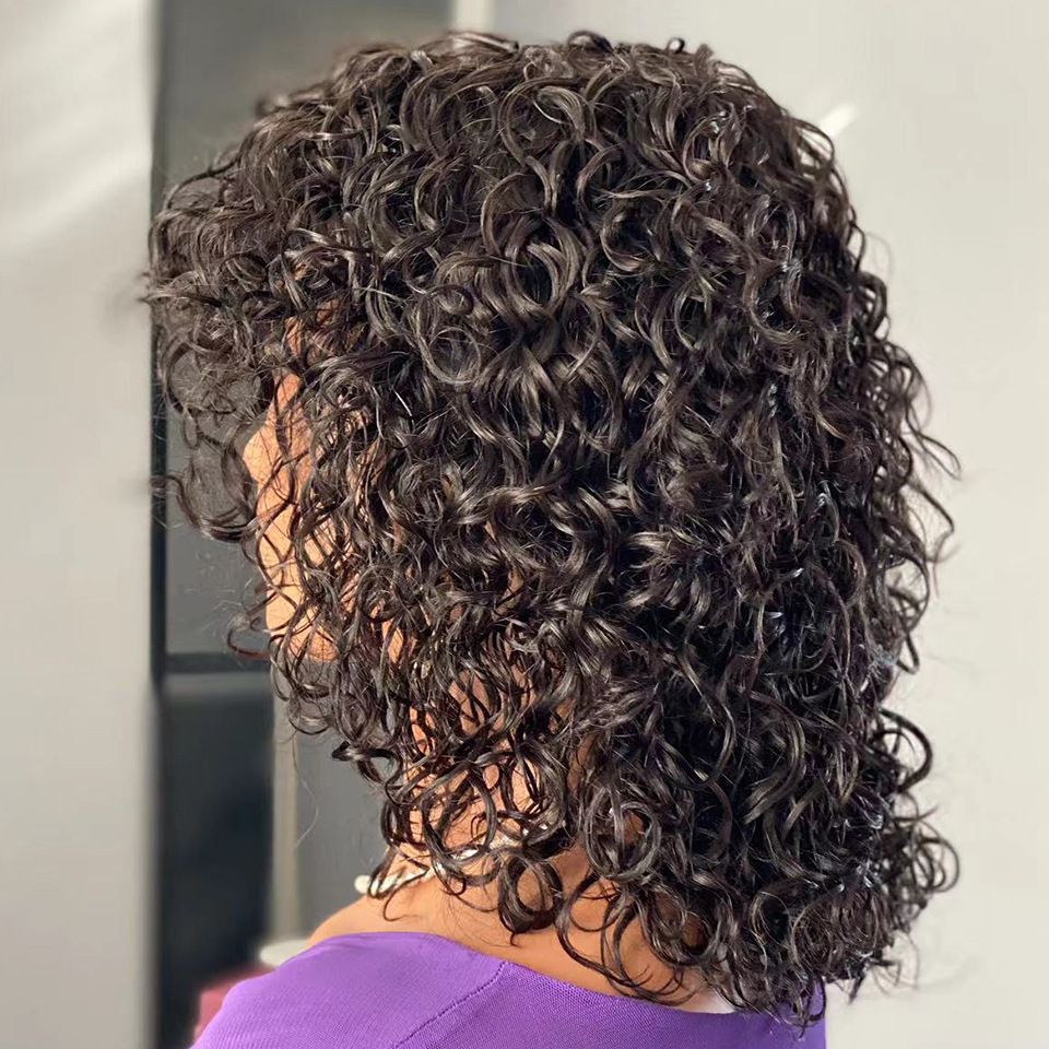 Water Wave Fringe Human Hair Wigs with Bangs