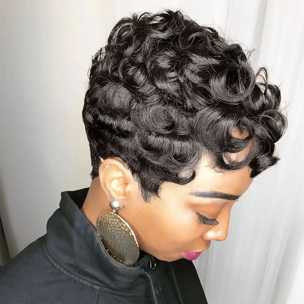 Short Wavy Wig Human Hair