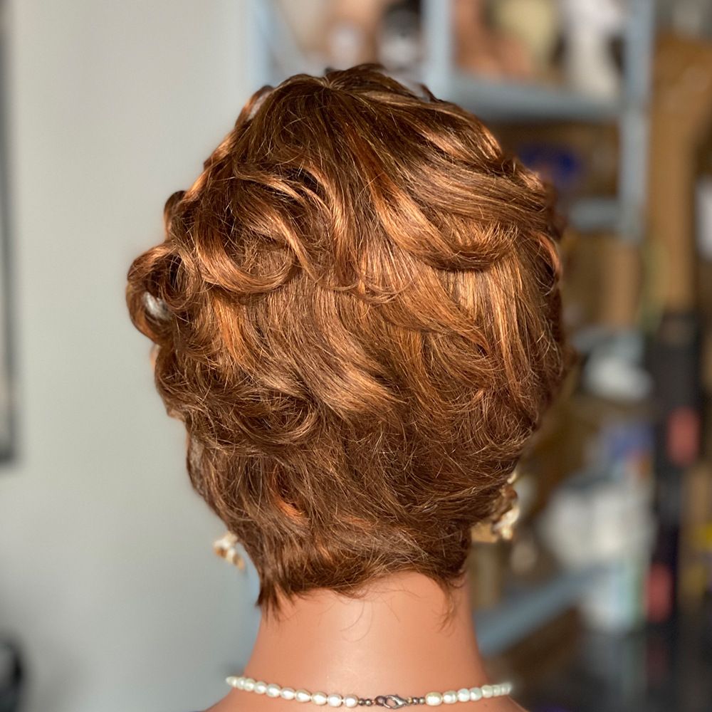 Short Wavy Wig Human Hair