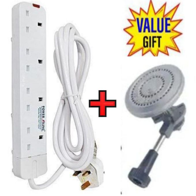 Power King HOME BEST 4 WAY POWER EXTENSION WITH LONG CABLE+FREE NON LEAK BURNER