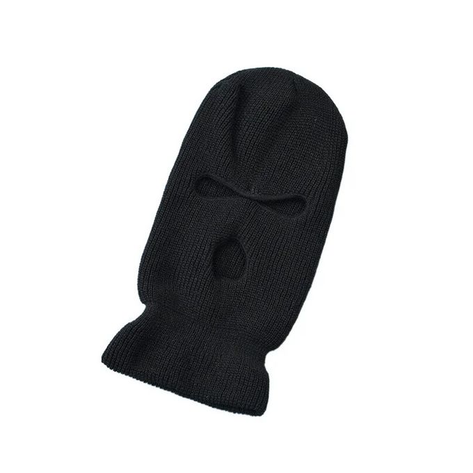 3 Hole Winter Knitted Mask, Outdoor Sports Full Face Cover Ski Mask Warm Knit Balaclava for Adult Beanie