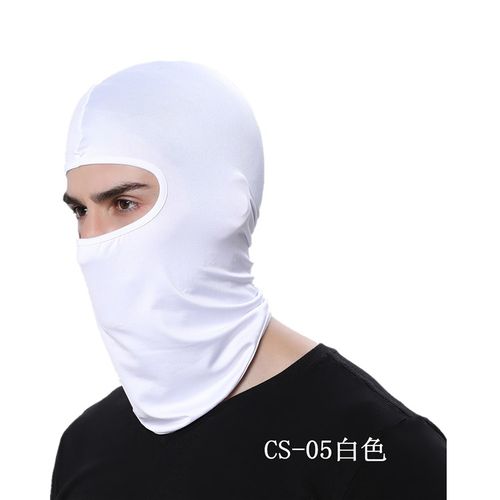 White Ski Mask Balaclava Face Mask, Motorcycle Outdoor Premium Ninja Mask