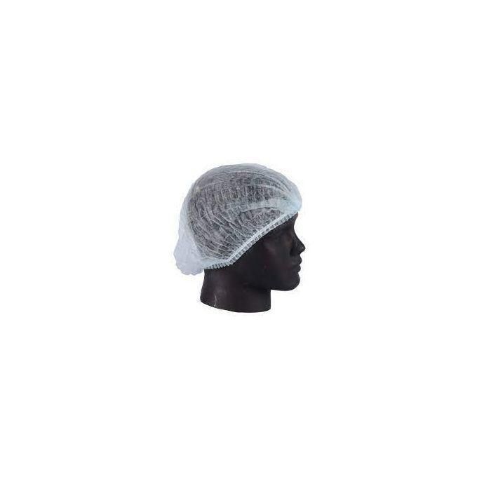 Disposable Blue/White Hairnets Nurse Caps Scrub -100pcs Set