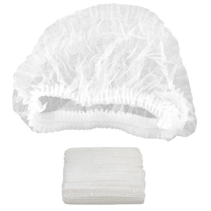 Disposable Blue/White Hairnets Nurse Caps Scrub -100pcs Set