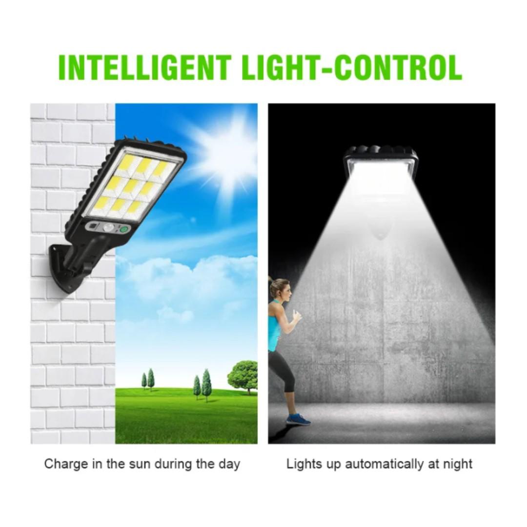2 PACK New Solar Light PIR Motion Sensor Garden Outdoor LED Lighting Waterproof Smart Remote Control Lamp Solar Power Street Lamp