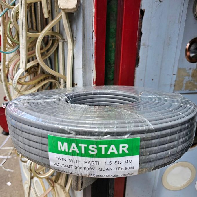 MatStar Moisture and Humidity Resistance Better flexibility and conductivity 1.5MM 90M Metres Twin With Earth Flat Electrical Wiring Cable