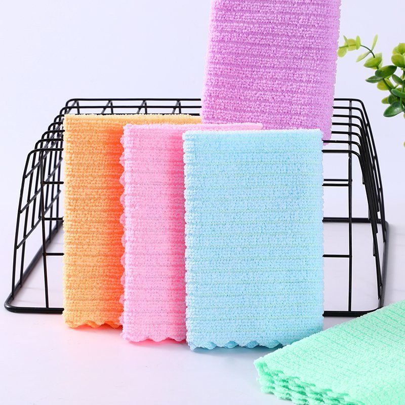 5pcs Household Cleaning Dishwashing Cloth, Kitchen Specific Absorbent Cloth, Non Hair Shedding, Wipe Tablecloths, For Cleaning Glass, Cooking Bench, Pot, Bowl, Water Tap, Lampblack Machine