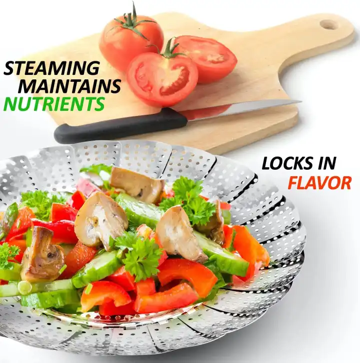 Stainless Steel Steamer Basket/Vegetable Steamer, Food Basket ,Bowl Cooker, Strainer ,Mesh Dish Folding