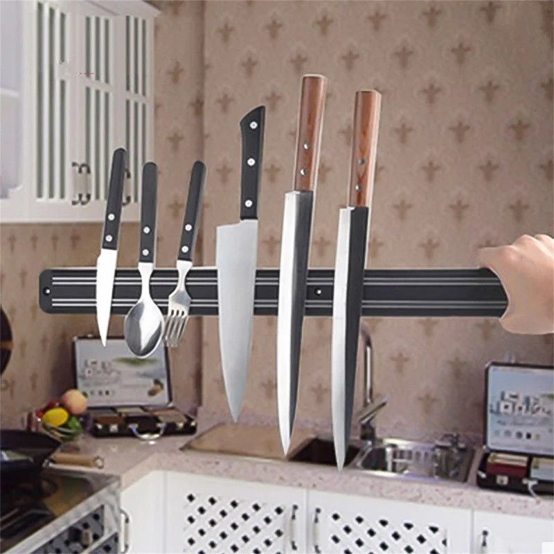 50cm Kitchen Magnet Knife Holder Knife Rack Organizer, Declutter utensils organizer, Knife magnetic holder, steel declutter magnetic rack, magnetic organizer Wall Mounted With Screws                .
