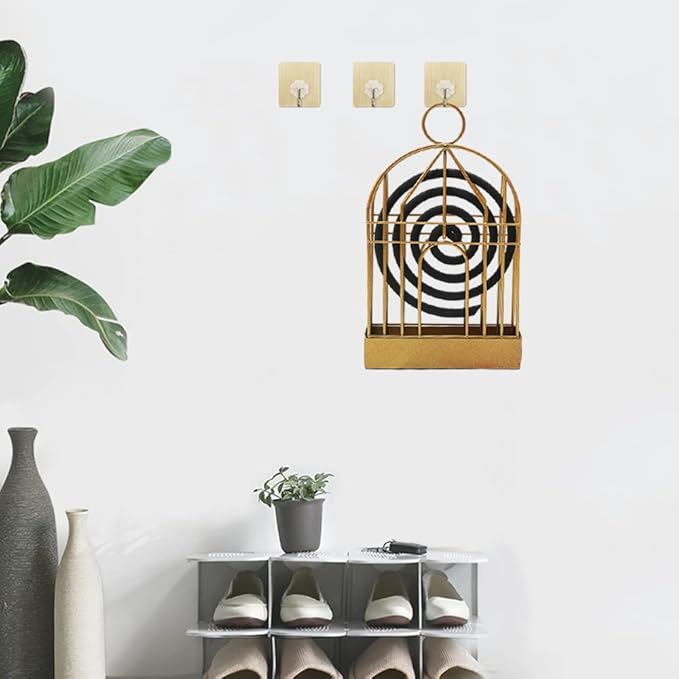 Mosquito Coil Holder Bird Cage Shape Hand-made European Style Mosquito Repellent Incenses Rack Plate Home Decoration  Portable Incense Holder Retro Incense Coil Burner, Hanging Bird Cage Outdoor Home.