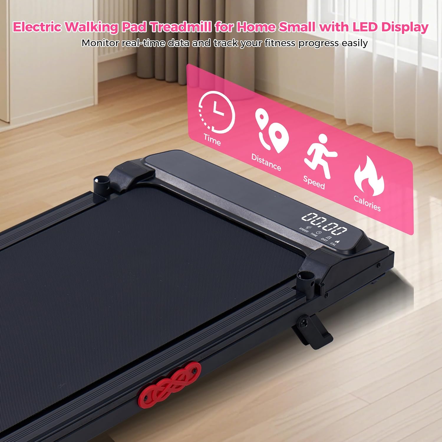 *Foldable / portable Treadmill /Walking Pad  with Handle Bar and Incline, 3.0HP Under Desk Treadmill for Home Small Space, 0.6-7.6MPH Portable Walking Pad Treadmill with Handles,         .           .