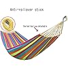 Stripped Outdoor Hammock Heavy Load Bearing for Outside Thick Canvas Hammock Swing with Carrying Bag for Summer Camping Travelling Hiking Picnic Load Capacity can hold 2 people                       .
