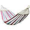 Stripped Outdoor Hammock Heavy Load Bearing for Outside Thick Canvas Hammock Swing with Carrying Bag for Summer Camping Travelling Hiking Picnic Load Capacity can hold 2 people                       .