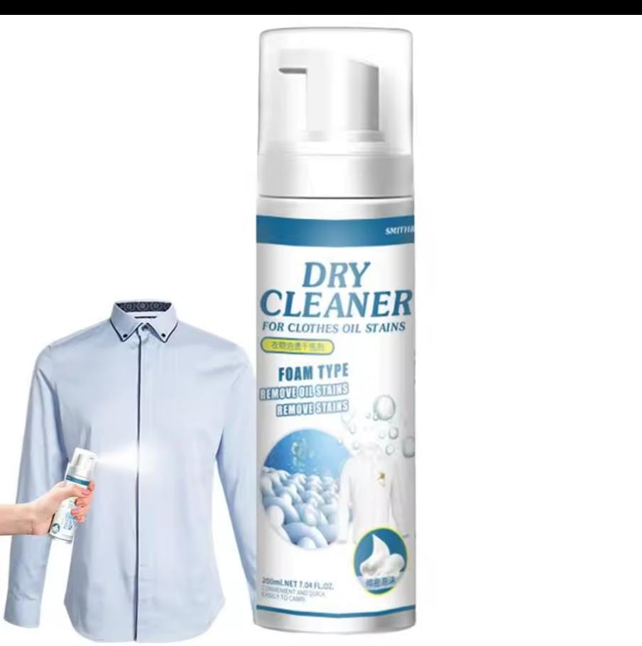 Dry cleaning spray 200ml For Clothes, Spot Remover Laundry Spray, Oil Stain Dry Cleaner, Household Waterless Stain Remover And Oil Remover Cleaner, Fabric Stain Remover For Clothes                  ..