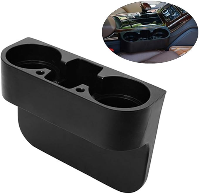 Car cup holder  car seat gap organizers and storage front seat, seat gap filler with cup holder for Keys, cell phone, cards, glove, wallets, sunglasses black                                          .