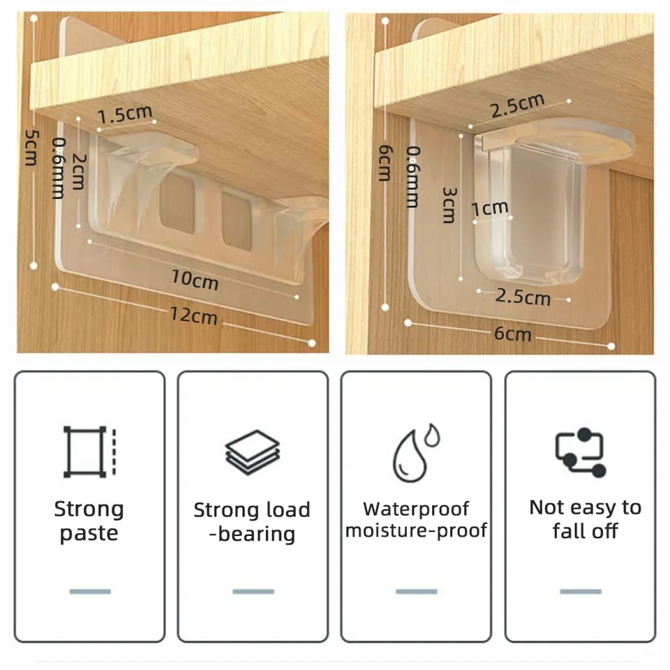 10pc Shelf Support Adhesive stickers for the pack Closet Partition Bracket Cabinet Support Clips Wall Hanger Sticker For Kitchen Bathroom