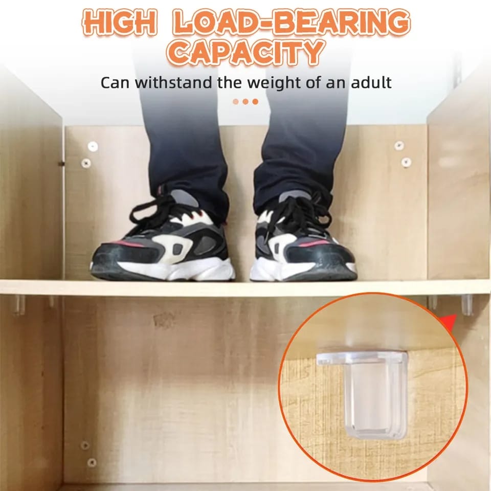 10pc Shelf Support Adhesive stickers for the pack Closet Partition Bracket Cabinet Support Clips Wall Hanger Sticker For Kitchen Bathroom
