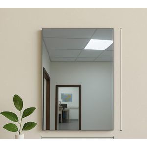 Frameless Peel and Stick Unbreakable Mirror Self Adhesive HD Vanity Wall Decor (60x80cm) Oval & Rectangular Shape Options