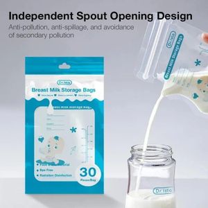 30 PIECES- 250ml Pre-Sterilised Breast Milk Storage Freezer Bags