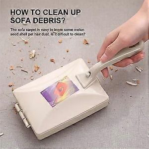 Carpet Cleaning Brush Double Roller Household Handheld with Dust Removal Vacuum Crumb Collector for Car Seats, Table Linen, Sofas