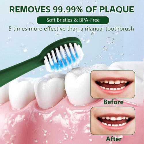 Rechargeable Cartoon Smart Kids Electric Toothbrush with 4 Modes, 2-Minute Timer, and Multiple Replaceable Brush Heads