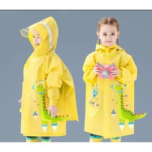 Kids' Lightweight EVA Raincoat - Eco-Friendly & Waterproof Rain Poncho For Children - Breathable Hooded Rain Gear For Boys & Girls