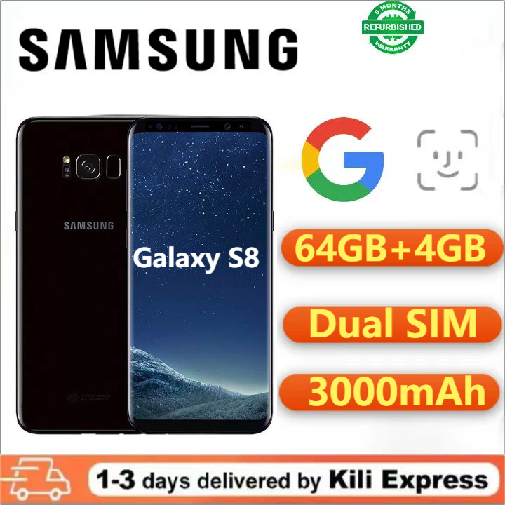 Refurbished Samsung Galaxy S8 Smart Phone 4+64GB 3000mAh 5.8" 12MP Fingerprint unlock phone Dual SIM 5G phone  Refurbished Phone SmartPhones Mobile Phones 64GB phone Samsung phone smartphone