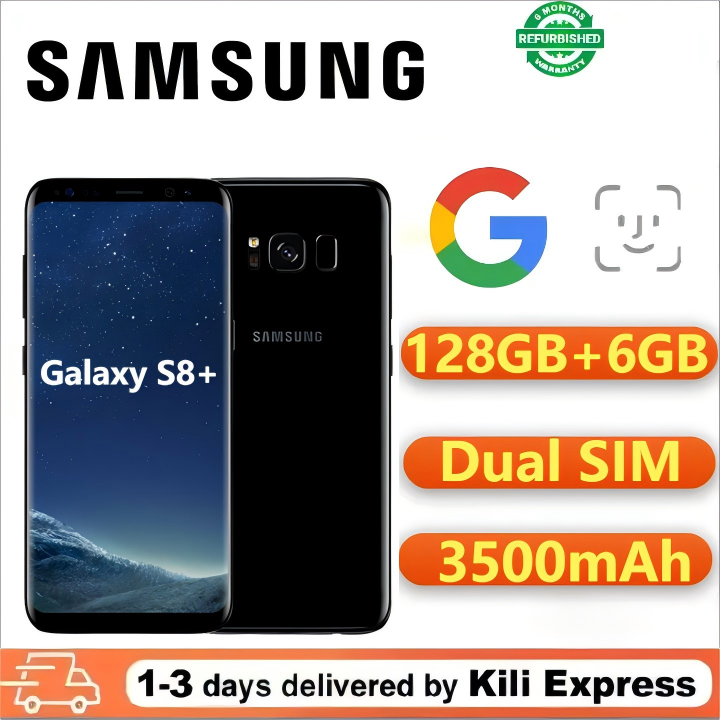 Refurbished Samsung Galaxy S8+ Smartphones 128GB+6GB 6.2-inch Super AMOLED Display 12MP+8MP refurbished phone Camera 3500mAh Fast Charge Fingerprint Unlock Dual Card Smartphones