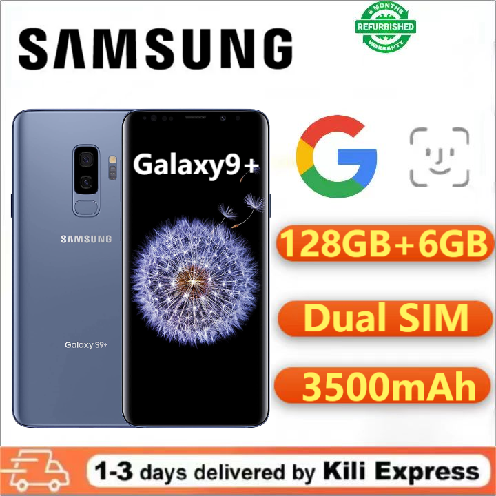 Refurbished Samsung Galaxy S9+ 128GB+6GB 6.2'' 12MP 3500mAh Fingerprint unlock phone Dual SIM 4G phone Refurbished Phone SmartPhones Mobile Phones 128GB phone 4G Phone samsung phone smartphone  ﻿