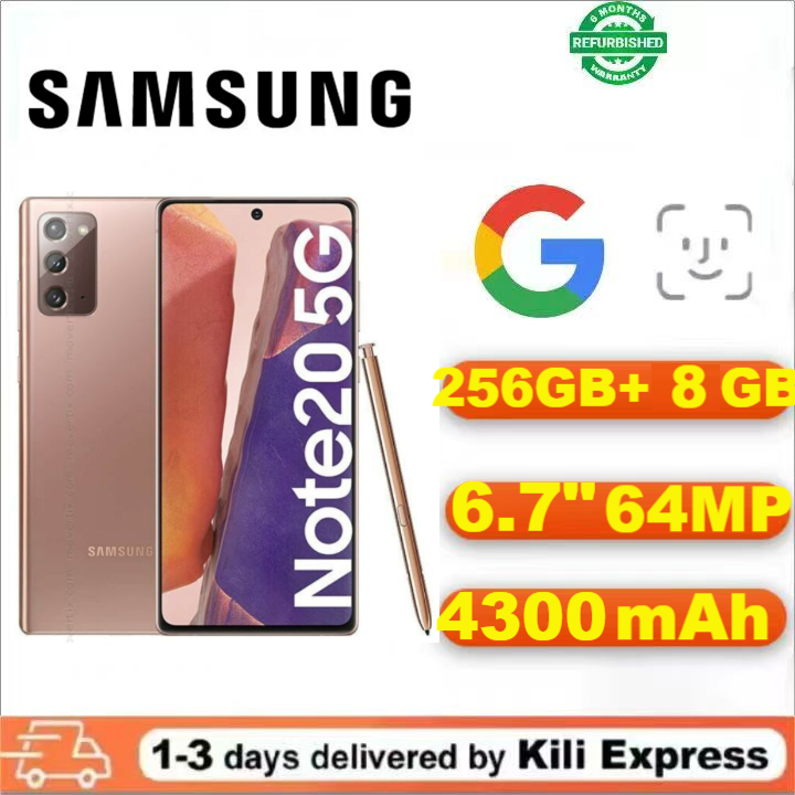 Refurbished Samsung Galaxy Note 20 256GB+8GB 64MP 6.7" 4500mAh Fingerprint unlock phone Dual SIM 4G phone Refurbished Phone SmartPhones Mobile Phones 256GB phone 5G Phone samsung phone smartphone