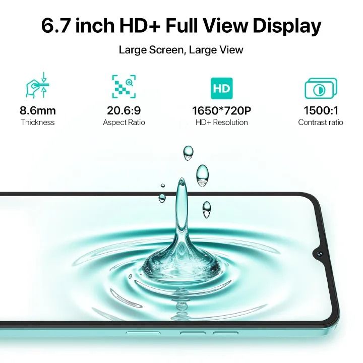 New Arrivals UMIDIGI A15 256GB+16GB(8+8GB) 6.7'' 64MP  5000mAh  Fingerprint unlock phone Dual SIM 4G phone  Refurbished Phone SmartPhones Mobile Phones 256GB phone 4G Phone new phone smartphone