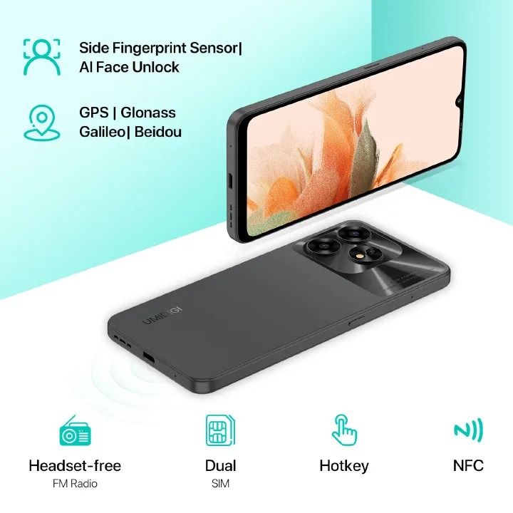 New Arrivals UMIDIGI A15 256GB+16GB(8+8GB) 6.7'' 64MP  5000mAh  Fingerprint unlock phone Dual SIM 4G phone  Refurbished Phone SmartPhones Mobile Phones 256GB phone 4G Phone new phone smartphone
