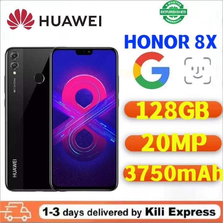 Refurbished Phones Huawei HONOR 8X – 6.5" FHD+ FullView Display | 128GB ROM + 4GB RAM | AI Dual Camera | Kirin 710 | 3750mAh Battery | Global Version Smartphones Mobile Phone